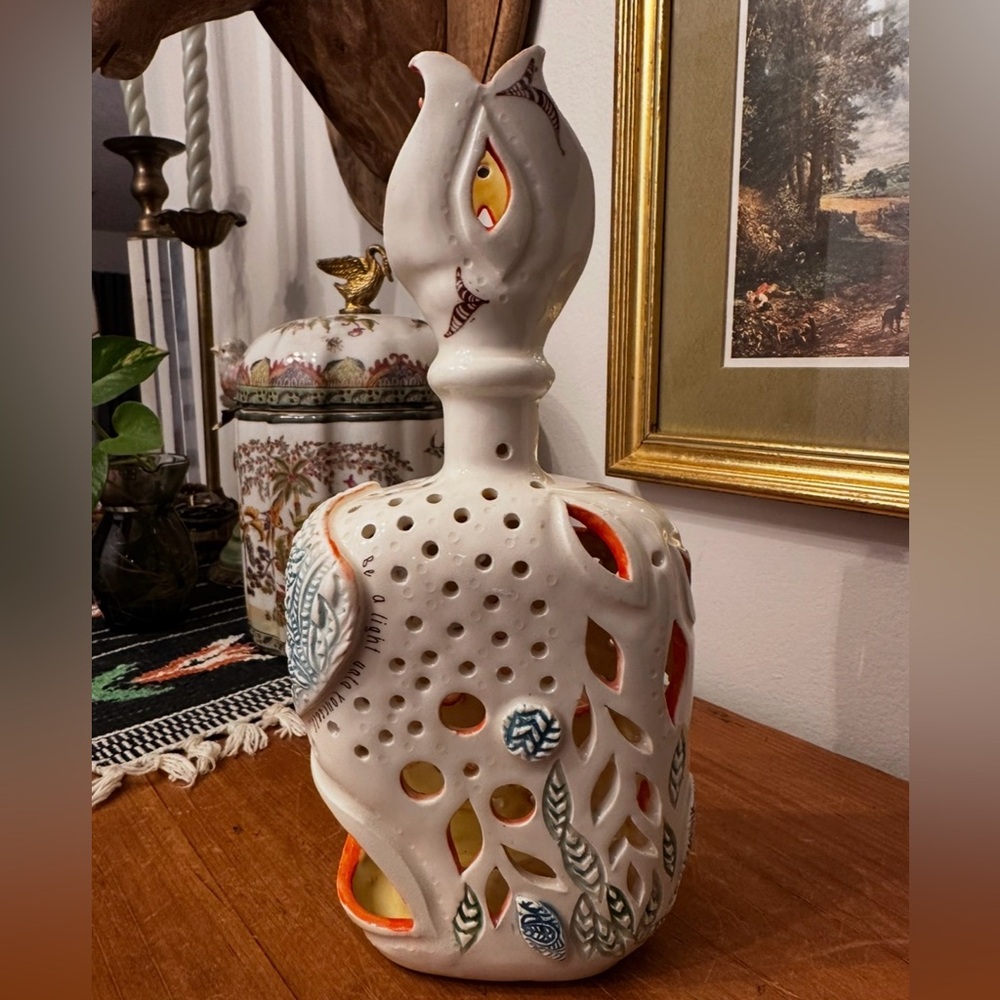 Handmade Pottery Bottle Lantern “Be a Light Unto Yourself” Inspirational